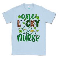 Dusty Blue Leopard Glitter One Lucky Nurse Classic Tee - Artiststas