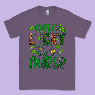 Leopard Glitter One Lucky Nurse Classic Tee Designed By Artiststas