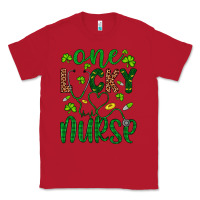 Red Leopard Glitter One Lucky Nurse Classic Tee - Artiststas