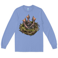 Colony Blue Bird Nest With Baby Birds Long Sleeve Tee - LillyAllenDesigns