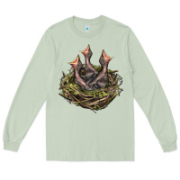 Matcha Bird Nest With Baby Birds Long Sleeve Tee - LillyAllenDesigns