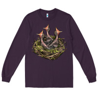 Plum Bird Nest With Baby Birds Long Sleeve Tee - LillyAllenDesigns