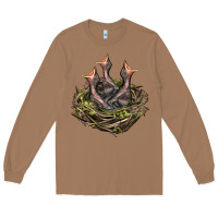 Toasted Coconut Bird Nest With Baby Birds Long Sleeve Tee - LillyAllenDesigns