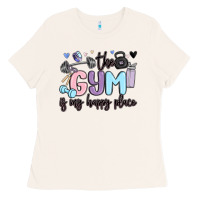 Bone the gym is my happy place Ladies Tee - MaliasSmallBusiness