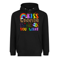 Black kiss whoever the fuck you want Heavyweight Hoodie - LillyAllenDesigns