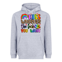 Heather Grey kiss whoever the fuck you want Heavyweight Hoodie - LillyAllenDesigns