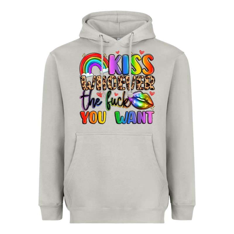 Kiss Whoever The Fuck You Want Heavyweight Hoodie by LillyAllenDesigns | Teevron