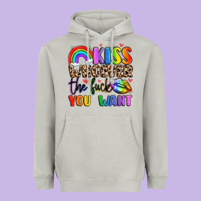 Kiss Whoever The Fuck You Want Heavyweight Hoodie Designed By Lillyallendesigns