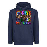Navy kiss whoever the fuck you want Heavyweight Hoodie - LillyAllenDesigns
