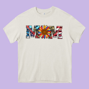 Mom With Sunflower Heavy Core Tee Designed By Artiststas