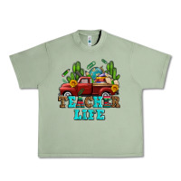 Oil Green teacher life western truck and books Urban Heavy Tee - AdoDesignShop