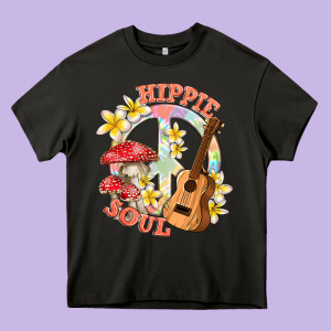 Hippie Soul With Peace Heavy Core Tee Designed By Texasbilliewilder