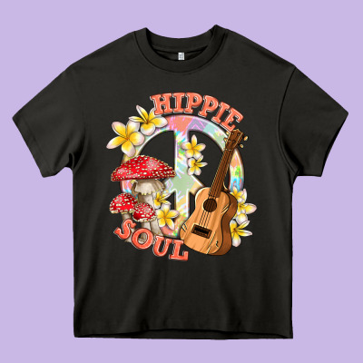 Hippie Soul With Peace Heavy Core Tee Designed By Texasbilliewilder