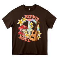 Chocolate Brown hippie soul with peace Heavy Core Tee - texasbilliewilder
