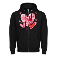 Black valentines hearts Zipper Hoodie - MaliasSmallBusiness