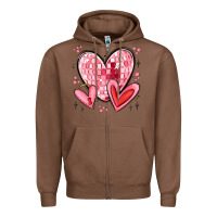 Chestnut valentines hearts Zipper Hoodie - MaliasSmallBusiness