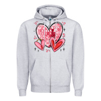 Heather Grey valentines hearts Zipper Hoodie - MaliasSmallBusiness