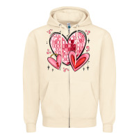 Sandshell valentines hearts Zipper Hoodie - MaliasSmallBusiness