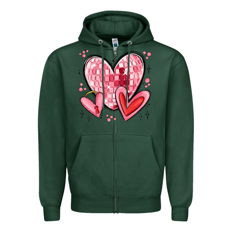 Valentines Hearts Zipper Hoodie by MaliasSmallBusiness | Teevron