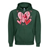 Sports Green valentines hearts Zipper Hoodie - MaliasSmallBusiness