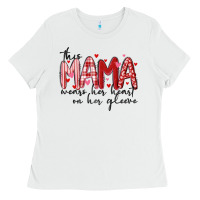 White this mama wears her heart on her gleeve Ladies Tee - MaliasSmallBusiness