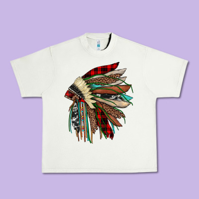 Christmas Indian Headdress Urban Heavy Tee Designed By Jahusdesignshop
