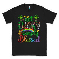 Black Western St. Patrick's Day Cross Not Lucky Simply Blessed Classic Tee - Artiststas