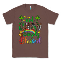 Chestnut Western St. Patrick's Day Cross Not Lucky Simply Blessed Classic Tee - Artiststas