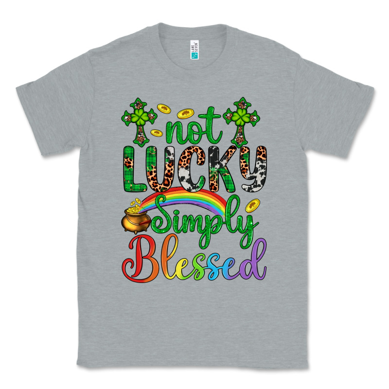 Western St. Patrick's Day Cross Not Lucky Simply Blessed Classic Tee by Artiststas | Teevron