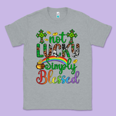 Western St. Patrick's Day Cross Not Lucky Simply Blessed Classic Tee Designed By Artiststas