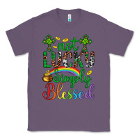 Lavender Western St. Patrick's Day Cross Not Lucky Simply Blessed Classic Tee - Artiststas
