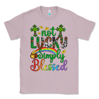 Lilac Western St. Patrick's Day Cross Not Lucky Simply Blessed Classic Tee - Artiststas