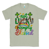 Matcha Western St. Patrick's Day Cross Not Lucky Simply Blessed Classic Tee - Artiststas