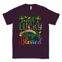 Plum Western St. Patrick's Day Cross Not Lucky Simply Blessed Classic Tee - Artiststas