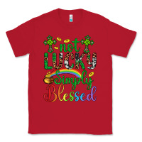 Red Western St. Patrick's Day Cross Not Lucky Simply Blessed Classic Tee - Artiststas