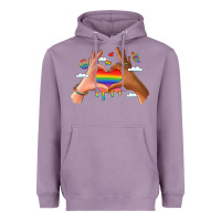 Lavender lgbtq pride hands Heavyweight Hoodie - LillyAllenDesigns