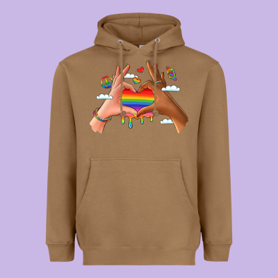 Lgbtq Pride Hands Heavyweight Hoodie Designed By Lillyallendesigns