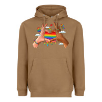 Toasted Coconut lgbtq pride hands Heavyweight Hoodie - LillyAllenDesigns