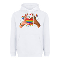 White lgbtq pride hands Heavyweight Hoodie - LillyAllenDesigns