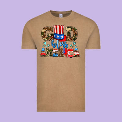 God Bless America Vintage Tee Designed By Adodesignshop