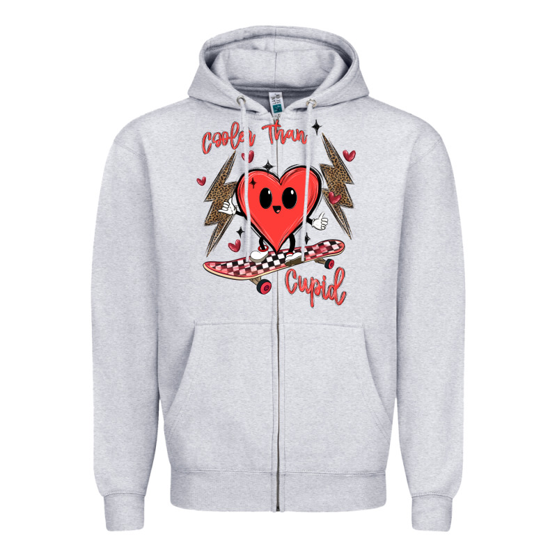Cooler Than Cupid Zipper Hoodie by MaliasSmallBusiness | Teevron