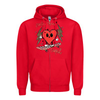 Red cooler than cupid Zipper Hoodie - MaliasSmallBusiness