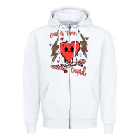 White cooler than cupid Zipper Hoodie - MaliasSmallBusiness