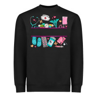 Black nurse elements with costom name Heavyweight Sweatshirt - AdoDesignShop