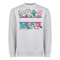 Heather Grey nurse elements with costom name Heavyweight Sweatshirt - AdoDesignShop