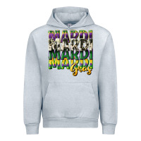Heather Grey cowhide mardi gras Urban Hoodie - CowGirlArtShop