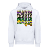 White cowhide mardi gras Urban Hoodie - CowGirlArtShop