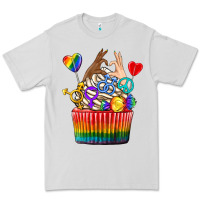 Dove Grey pride rainbow cupcake Premium Tee - texasbilliewilder
