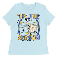 Baby Blue tis the season volleyball Ladies Tee - MaliasSmallBusiness