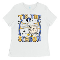 White tis the season volleyball Ladies Tee - MaliasSmallBusiness